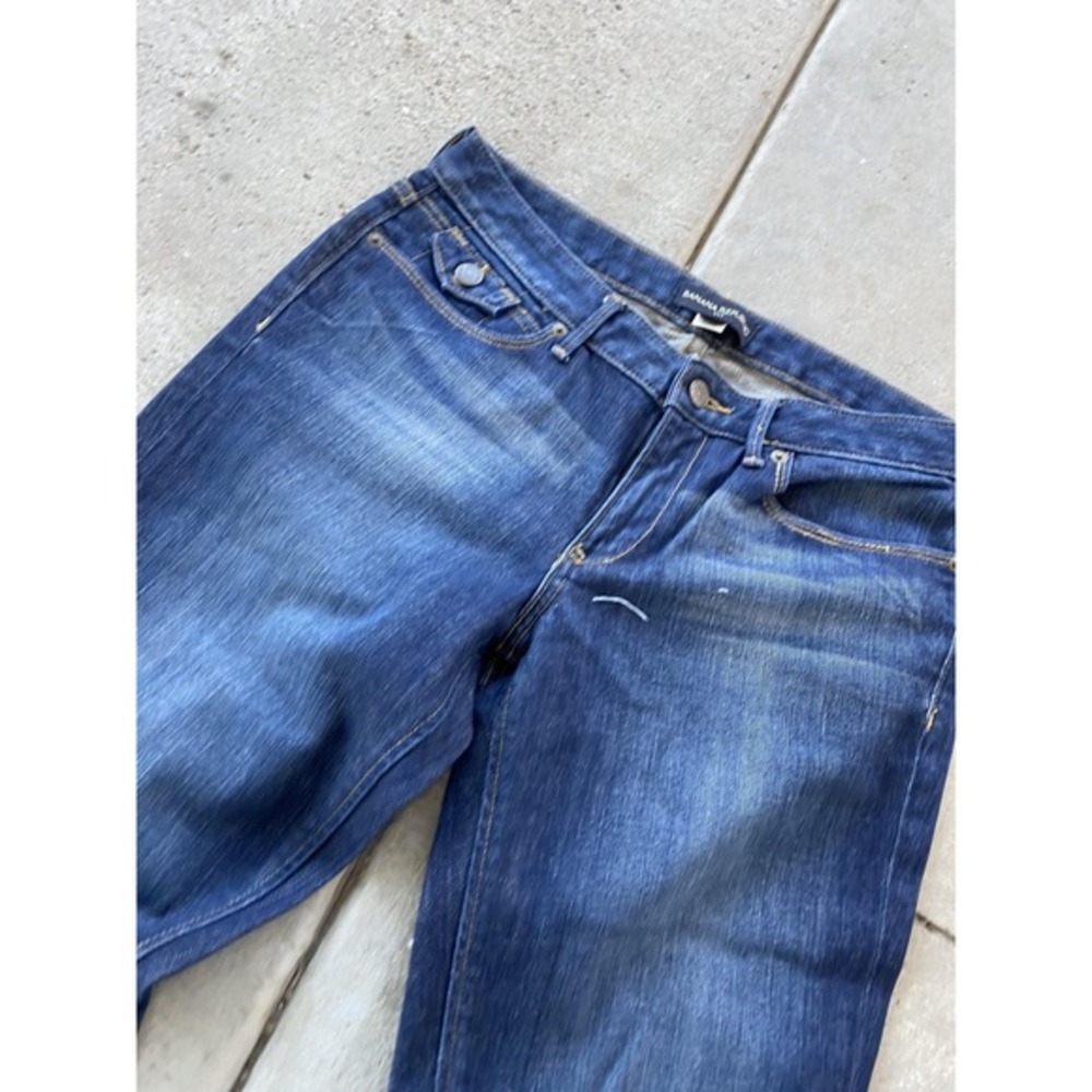 Vintage Banana Republic Jeans Womens 30x32 6 Blue Mid Rise Bootcut Denim Flap - Picture 9 of 16